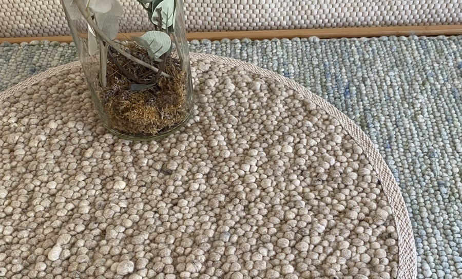 Schafwollteppich rund